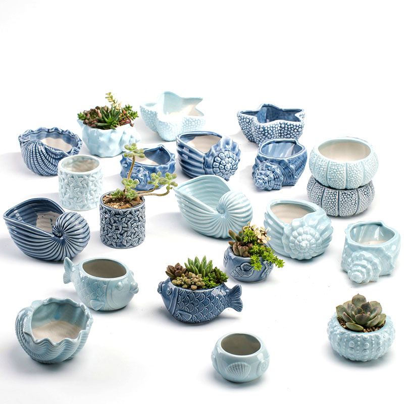 Bonsai Garden Europe - Pot de fleurs en porcelaine bleue