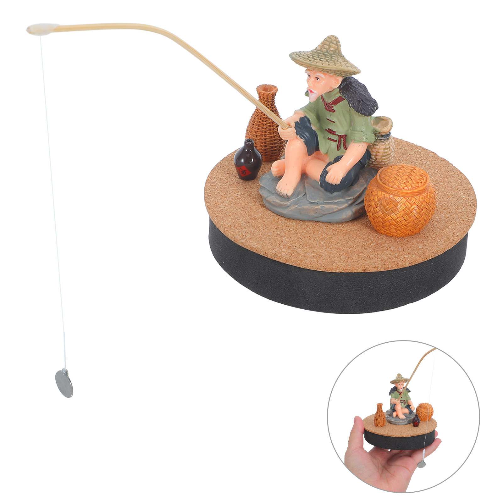 Statue de Pêcheur Asiatique Fl - Bonsai Tree Zen Garden avis et prix
